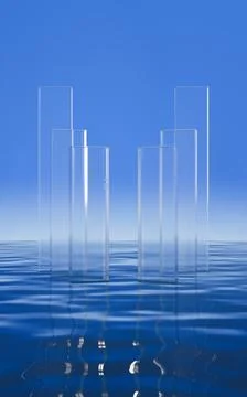 Abstract creative glass background and geometric figure, 3d rendering. Illustrazione stock