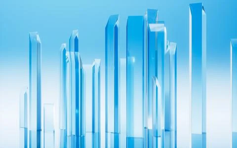 Abstract creative glass background and geometric figure, 3d rendering. Illustrazione stock