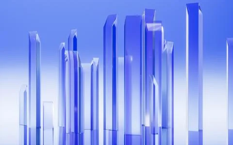 Abstract creative glass background and geometric figure, 3d rendering. Illustrazione stock