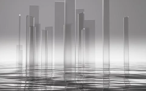 Abstract creative glass background and geometric figure, 3d rendering. Illustrazione stock
