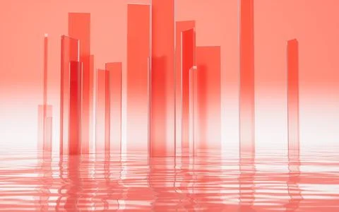 Abstract creative glass background and geometric figure, 3d rendering. Illustrazione stock