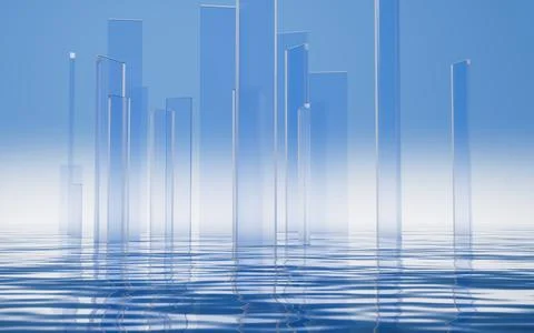 Abstract creative glass background and geometric figure, 3d rendering. Stock Illustration