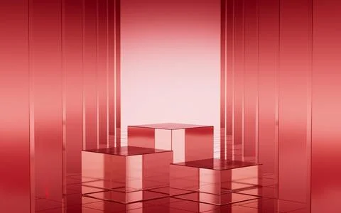 Abstract creative glass neon stage, 3d rendering. Stock Illustration