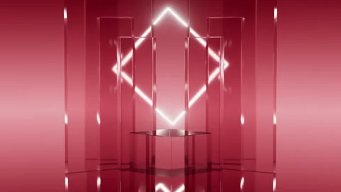 Abstract creative glass neon tunnel, 3d rendering. Stock Footage 336144111