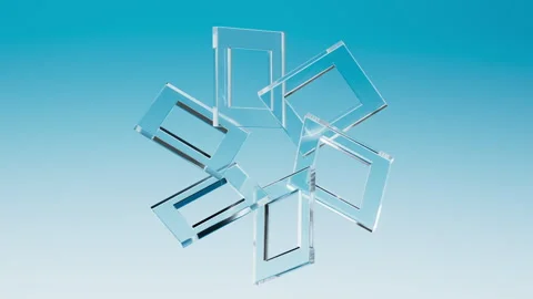 Abstract creative glass square figures, 3d rendering. Stock Footage 336144132