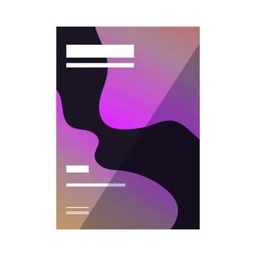 Abstract creative graphic design poster template with flowing shapes Illustrazione stock