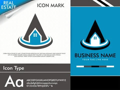 Abstract creative letter A and simple minimalist real estate logo Stock Illustration