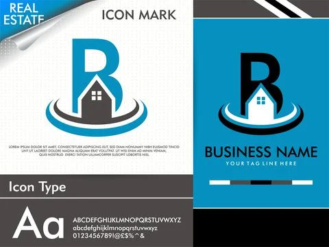 Abstract creative letter B and simple minimalist real estate logo Stock Illustration