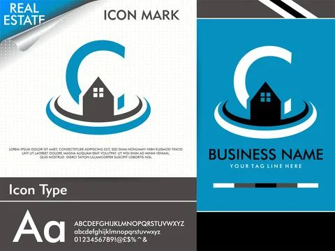 Abstract creative letter C and simple minimalist real estate logo Stock Illustration