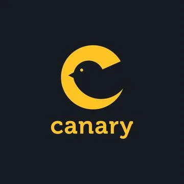 Abstract creative letter C logo of Canary with negative space style Stock Illustration