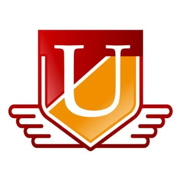 Abstract creative Letter emblem U initial logo design vector template Stock Illustration