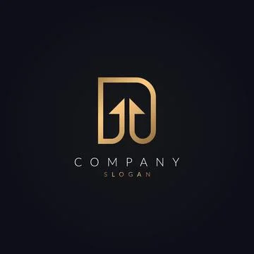 Abstract Creative Letter A Logo Consept Icon Template Gold Color Illustrazione stock