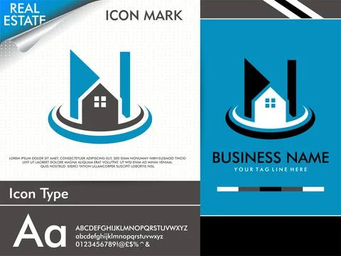 Abstract creative letter N and simple minimalist real estate logo Stock Illustration