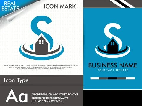 Abstract creative letter S and simple minimalist real estate logo Stock Illustration