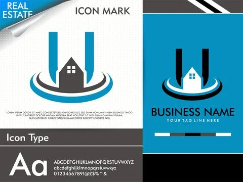 Abstract creative letter U and simple minimalist real estate logo Stock Illustration