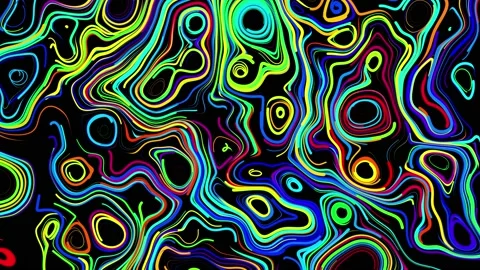 Abstract creative looped bg with curled lines like trails of different colors Stock Footage 140916657