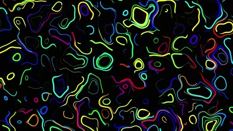 Abstract creative looped bg with curled lines like trails of different colors Stock Footage 140916848