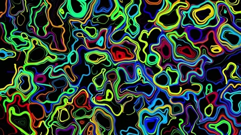 Abstract creative looped bg with curled lines like trails of different colors Stock Footage 140916931