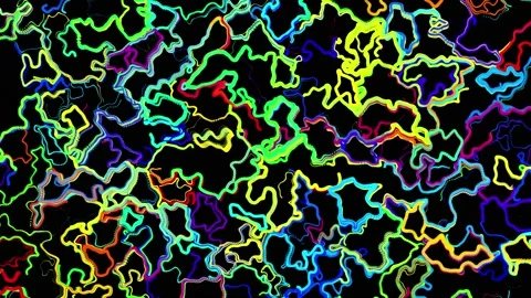 Abstract creative looped bg with curled lines like trails of different colors Stock Footage 140917111