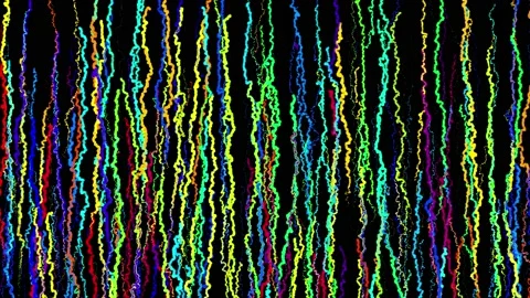 Abstract creative looped bg with curled lines like trails of different colors Video stock 140917152