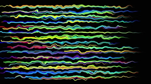 Abstract creative looped bg with curled lines like trails of different colors Stock Footage 140917169