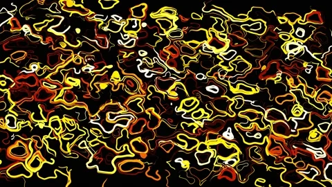 Abstract creative looped bg with curled lines like yellow trails on surface Stock Footage 140959874