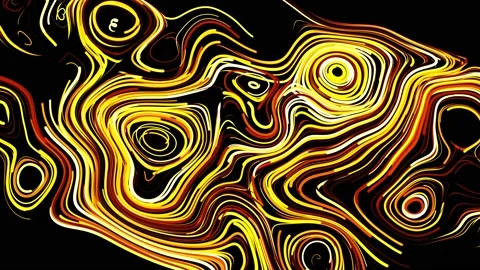 Abstract creative looped bg with curled lines like yellow trails on surface Stock Footage 140959950