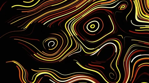 Abstract creative looped bg with curled lines like yellow trails on surface Stock Footage 140960044