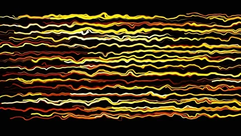 Abstract creative looped bg with curled lines like yellow trails on surface Stock Footage 141664809