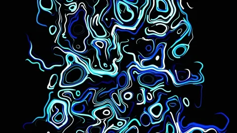 Abstract creative looped bg with curled lines like blue trails on surface. Lines Stock Footage 141665230
