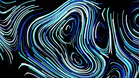 Abstract creative looped bg with curled lines like blue trails on surface. Lines Stock Footage 141665276