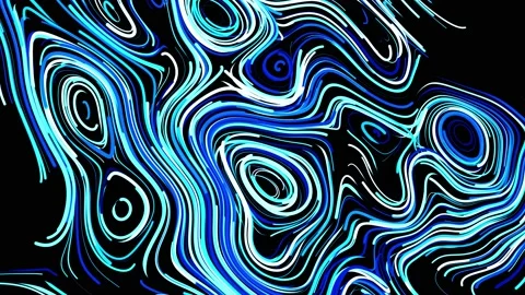 Abstract creative looped bg with curled lines like blue trails on surface. Lines Stock Footage 141665289