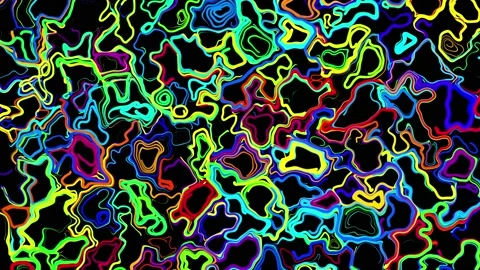 Abstract creative looped bg with curled lines like trails of different colors Stock Footage 143482333