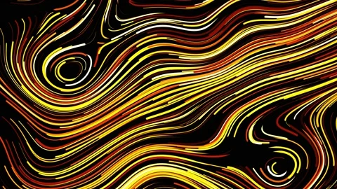 Abstract creative looped bg with curled lines like yellow trails on surface Stock Footage 143482467