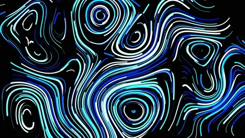 Abstract creative looped bg with curled lines like blue trails on surface. Lines Stock Footage 144808532