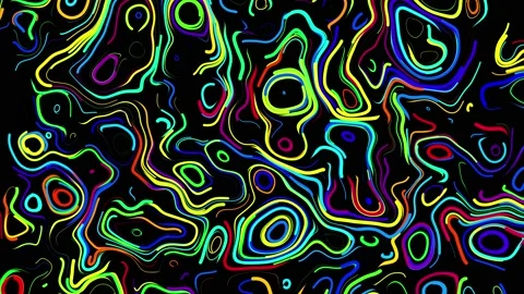 Abstract creative looped bg with curled lines like trails of different colors Stock Footage 155441192