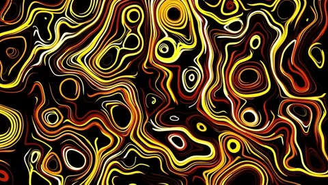 Abstract creative looped bg with curled lines like yellow trails on surface Stock Footage 315470683