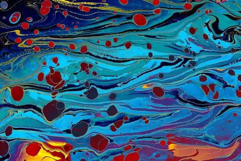 Abstract creative marble pattern texture. Traditional art of Ebru marbling Stock Illustration