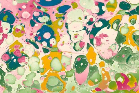 Abstract creative marble pattern texture. Traditional art of Ebru marbling Stock Illustration