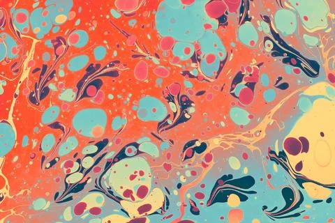 Abstract creative marble pattern texture. Traditional art of Ebru marbling Stock Illustration
