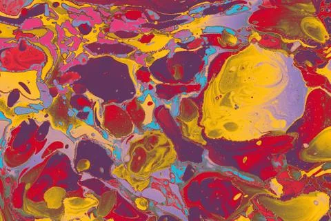 Abstract creative marble pattern texture. Traditional art of Ebru marbling Stock Photos