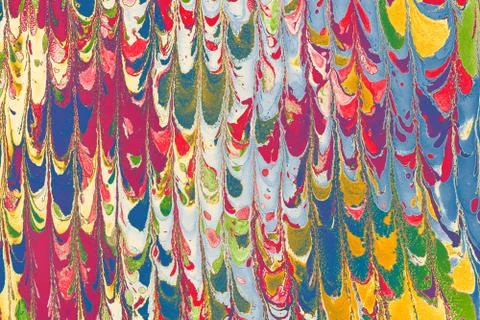 Abstract creative marble pattern texture. Traditional art of Ebru marbling. Stock Photos