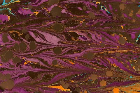 Abstract creative marble pattern texture. Traditional art of Ebru marbling Stock Photos