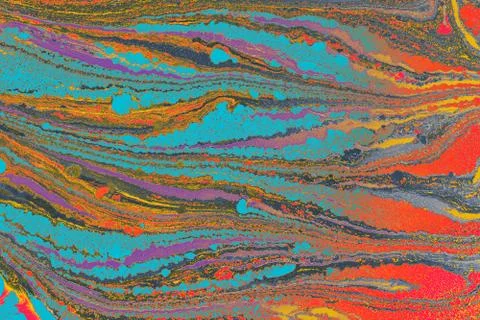 Abstract creative marble pattern texture. Traditional art of Ebru marbling Stock Photos