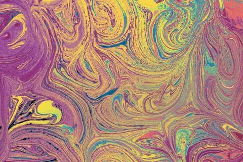 Abstract creative marble pattern texture. Traditional art of Ebru marbling. Stock Photos