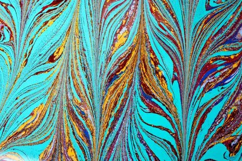 Abstract creative marble pattern texture. Traditional art of Ebru marbling. Stock Photos