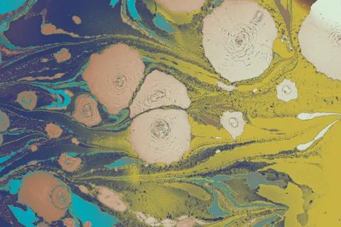 Abstract creative marble pattern texture. Traditional art of Ebru marbling Stock Photos