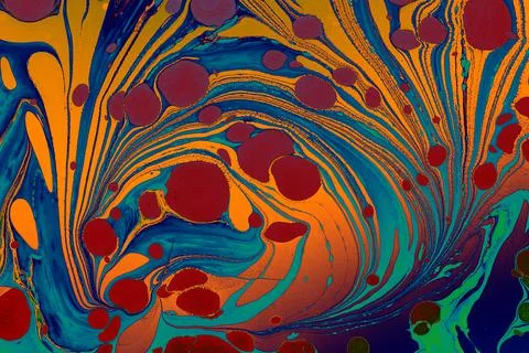 Abstract creative marble pattern texture. Traditional art of Ebru marbling Stock Photos