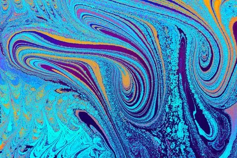 Abstract creative marble pattern texture. Traditional art of Ebru marbling Stock Photos