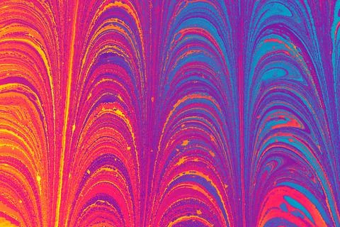 Abstract creative marbling pattern template background in vibrant pink and bl Stock Photos